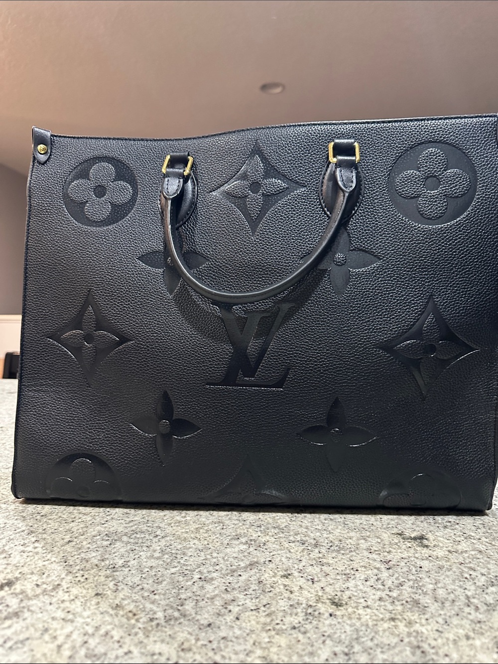 LV Black Go Tote with Gold Hardware & H Navy belt bundle (or better offer) - Picture 3 of 11